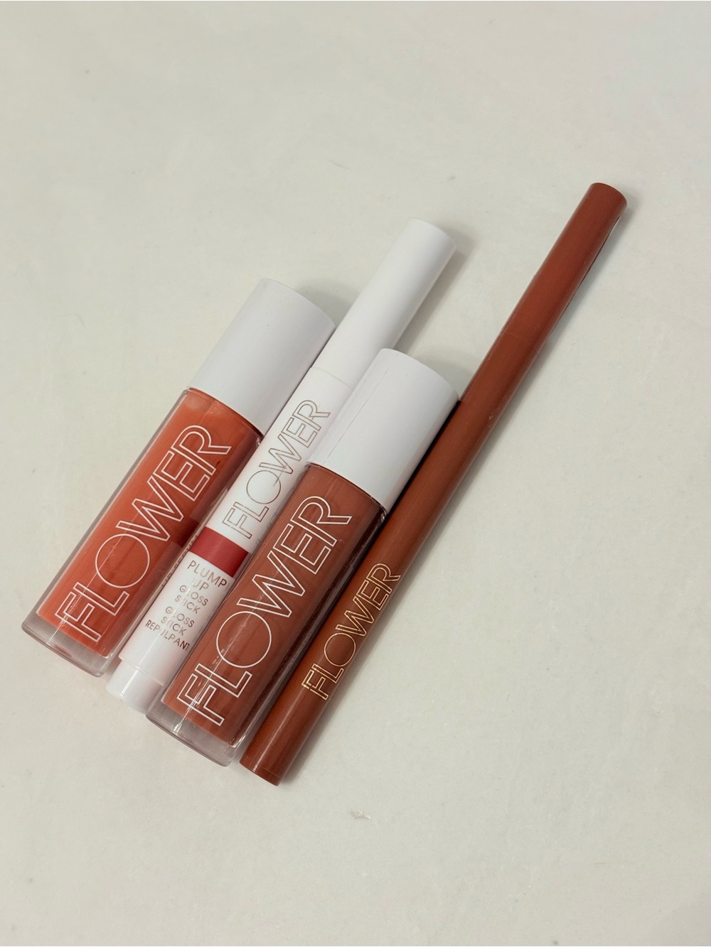 Flower by Drew Barrymore Lip Glosses, Serums, Lip Liner 4 pc Bundle NEW